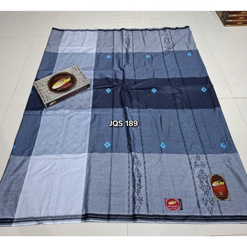 SARUNG ATLAS JAGUAR / JACQUARD / JAGUARD SONGKET SILVER BAHAN RAYON SONGKET TIMBUL BISA COD