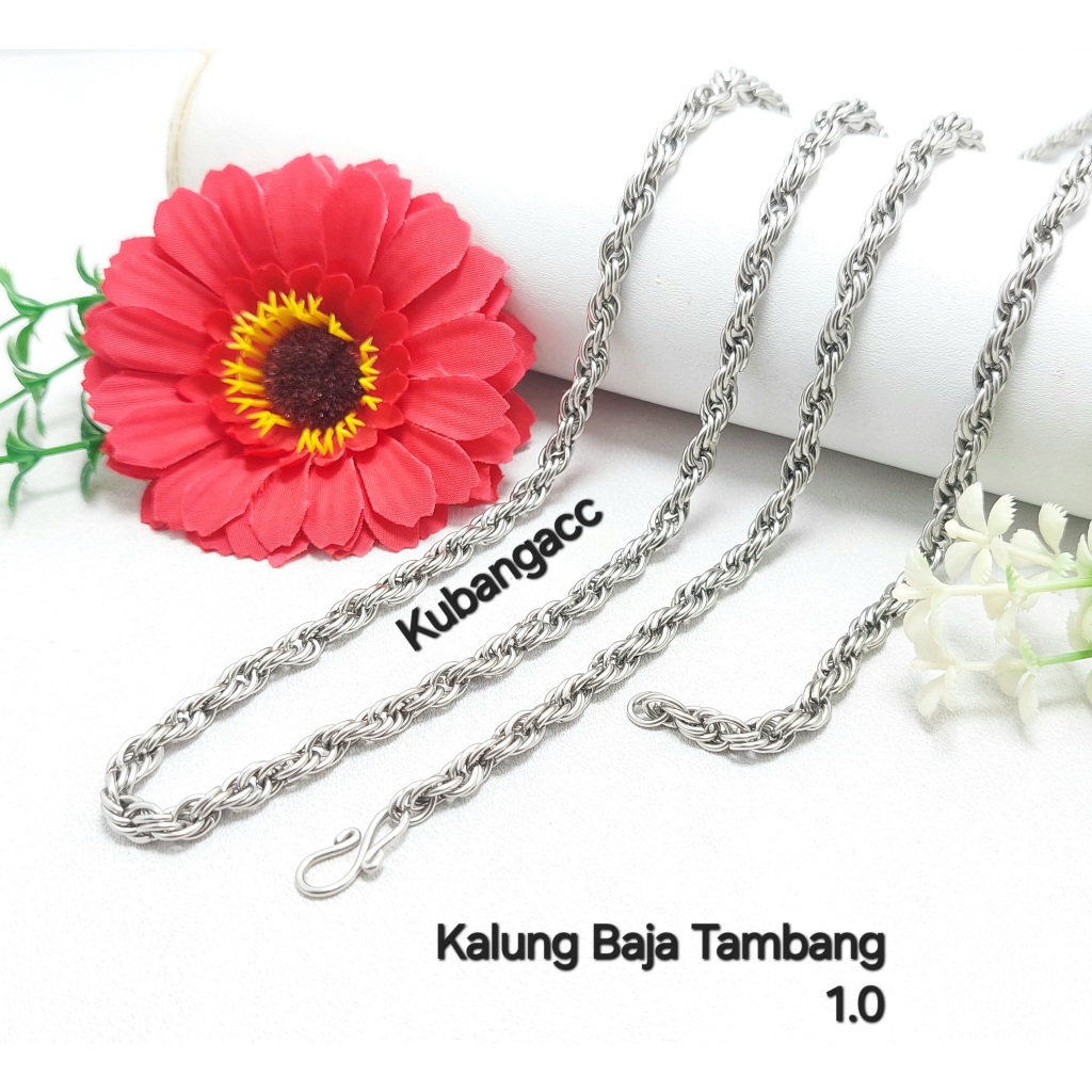 Kalung Baja Pria - Kalung Rantai Stanless Model Tambang Besar 1ML Rantai Kalung Baja
