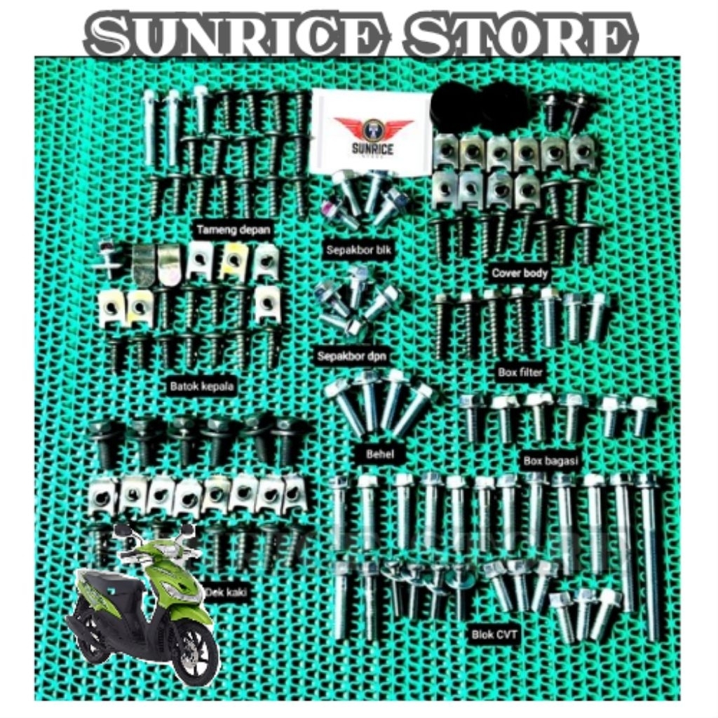 Baut fullset mio smile - Baut mio smile - Baut lengkap mio smile - Baut cvt mio