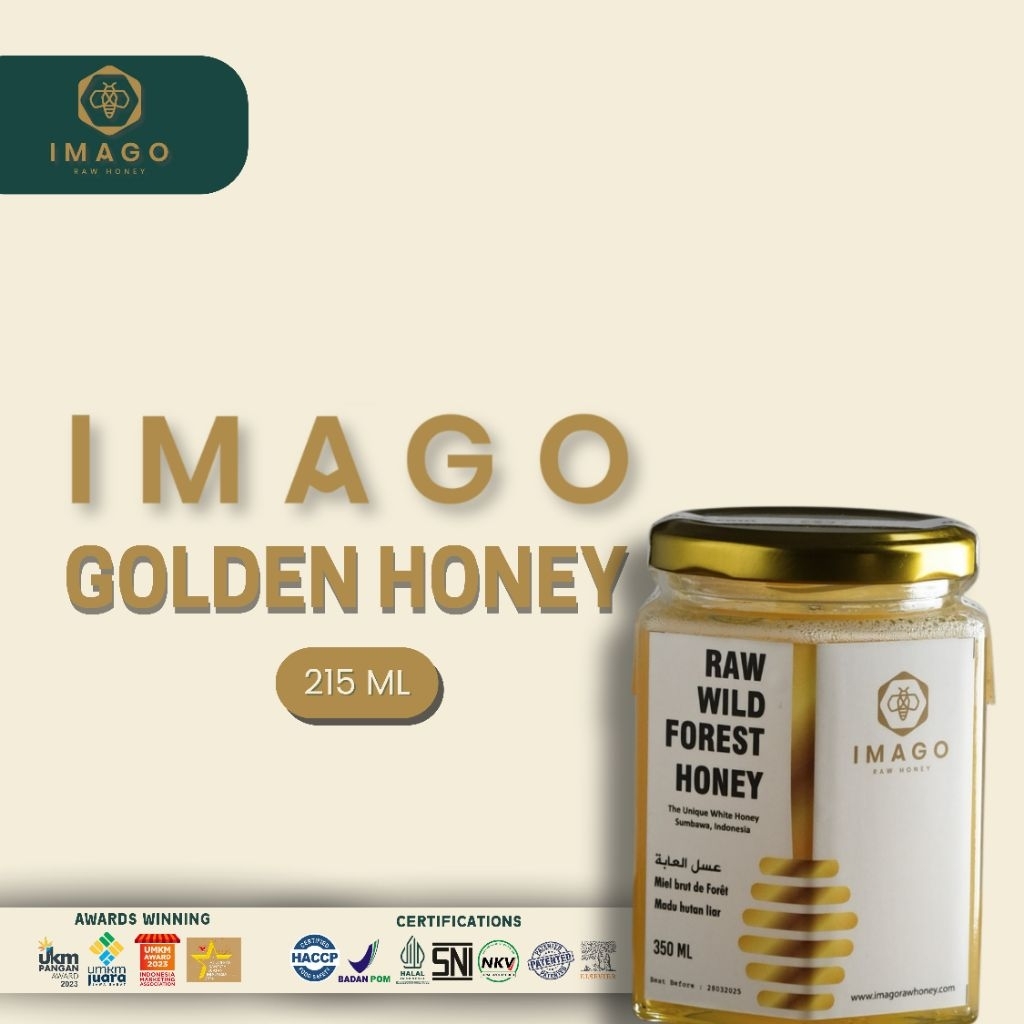 Imago Golden Honey (215 ML) - Madu Hutan Murni/ Madu Asli/ Murni/ Madu Kesehatan/ Madu Kental/ Madu 