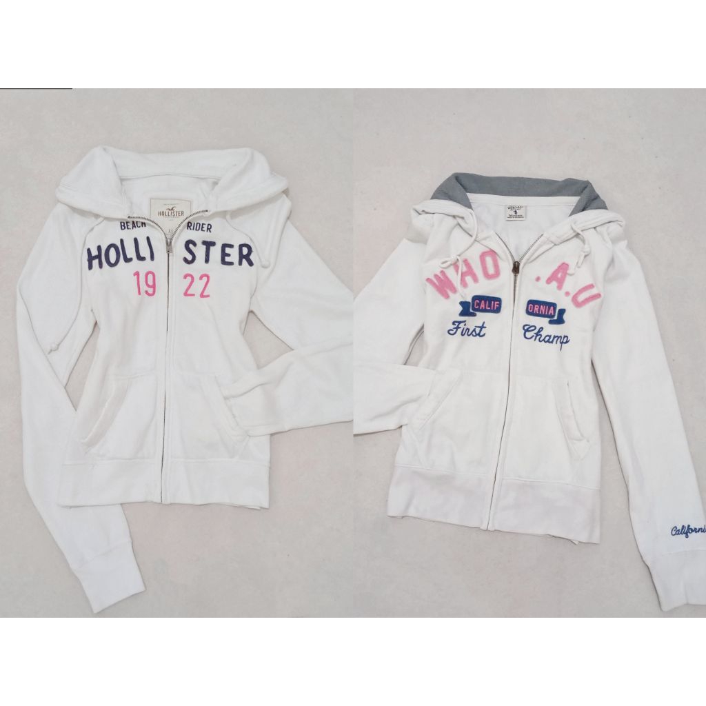 Hollister & Who Au Zip Up Hoodie Jacket Jaket Y2K Vintage STM Abercrombie