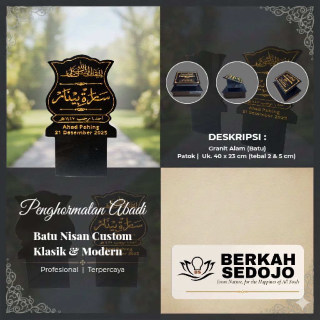 Batu Nisan Patok_Batu Granit Alam_Ketebalan 2 cm