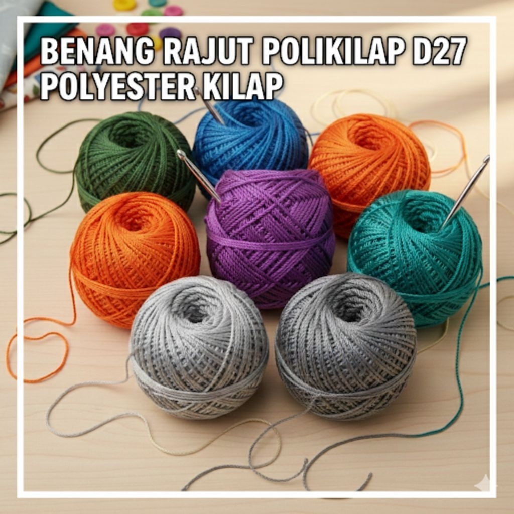 BENANG RAJUT POLIKILAP POLYESTER KILAP D27