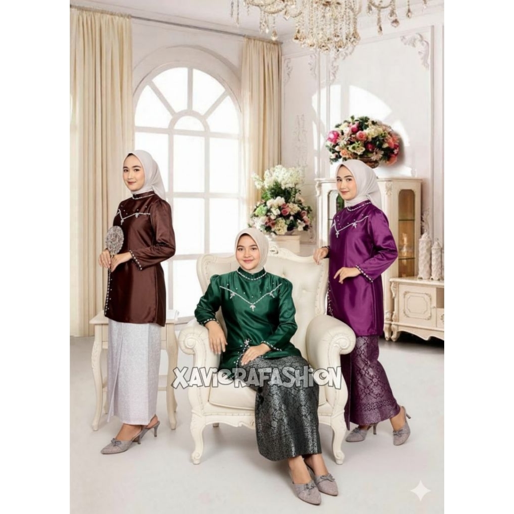 NurHaliza. Baju kondangan Wanita Dewasa terbaru. setelan kurung malayu.setelan baju polos rok span s