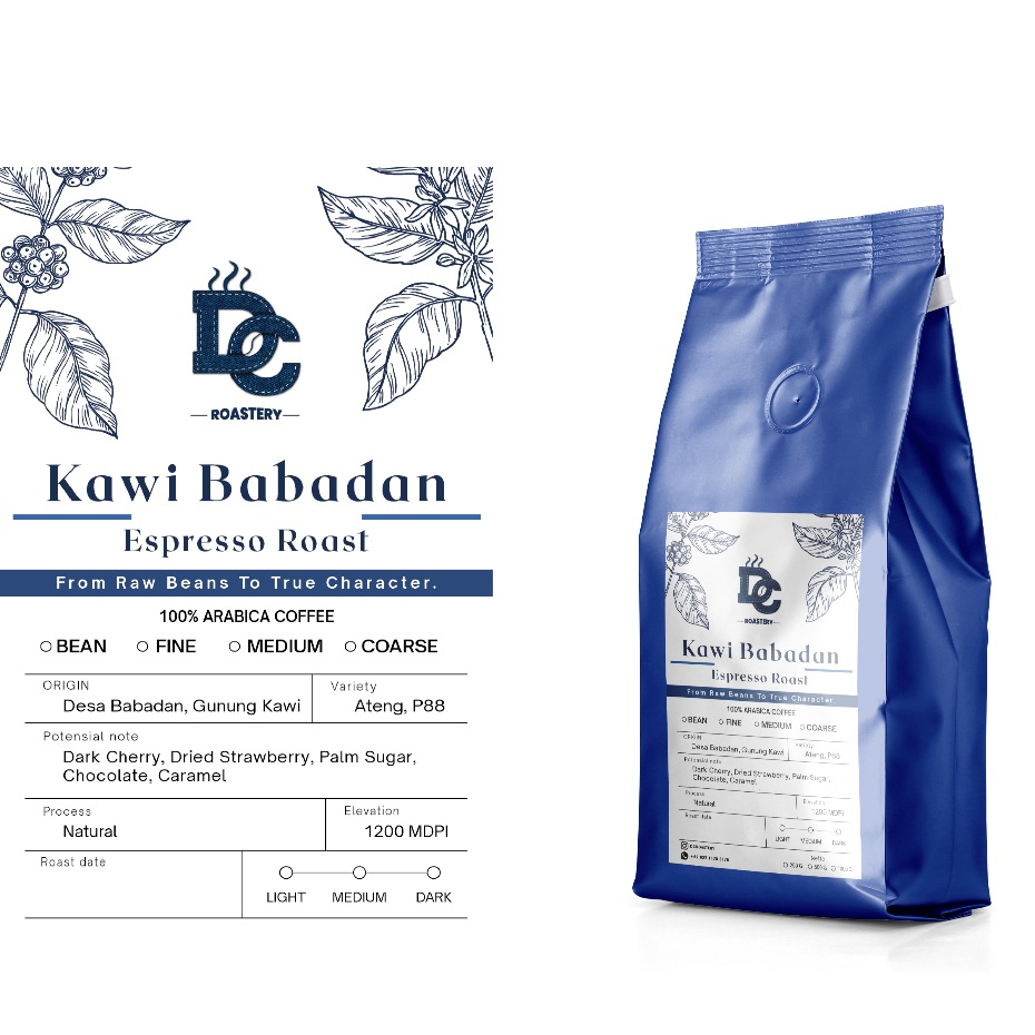Biji Kopi Arabica Gunung Kawi Babadan Natural Espresso Roast Premium Grade By DC Roastery