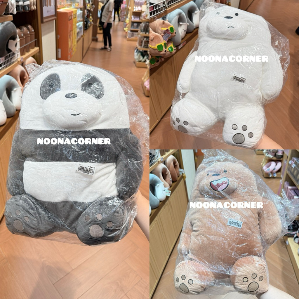 Miniso x WBB‼️ Boneka Plush Jumbo We Bare Bears Original Collections (46cm) Panda / Ice Bear / Grizz