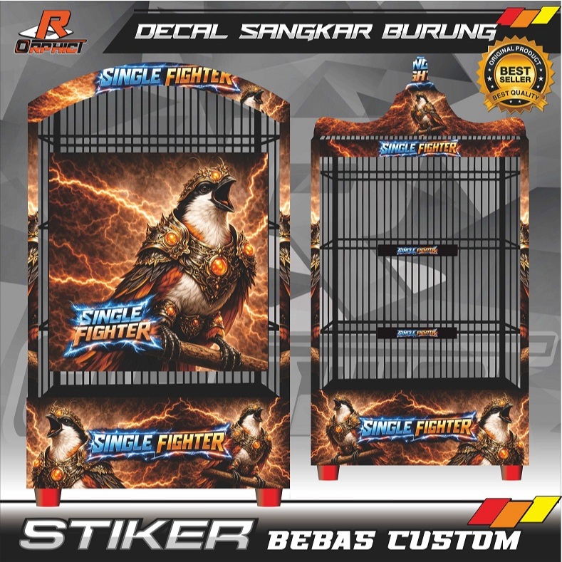 STIKER sangkar burung DECAL anti air cucak ijo cendet kenari kacer jalak suren KANDANG KOTAK STIKER 