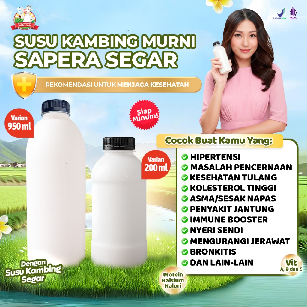 Susu Kambing Segar Murni 100% Tanpa Campuran Non Sugar