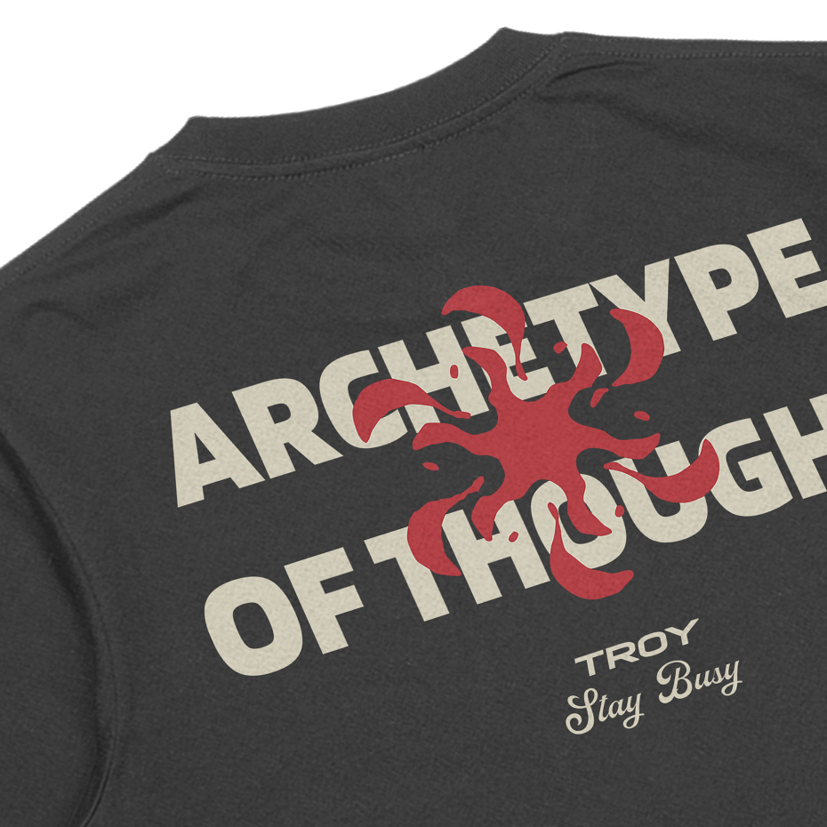 Troy Company T-shirt Dark Grey Archtype - Kaos Lengan Pendek Kaos Abu Gelap MTD 2717