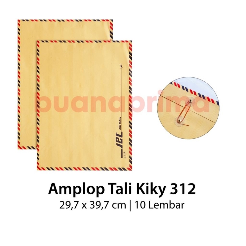AMPLOP COKLAT TALI / MAP COKLAT TALI KIKY AM NO.312, 1 PAK ( 10 PCS)....MURAH