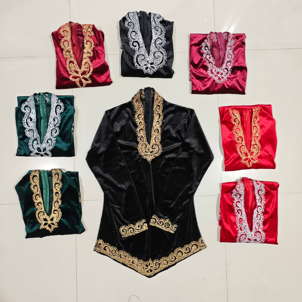 Atasan Kebaya Anak Remaja Bludru Bordir Wave Semi Encim