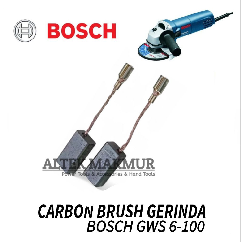 SPAREPART BOSCH CARBON BRUSH GERINDA BOSCH GWS 6-100 / BROSTEL MESIN GRENDA BOSCH GWS6-100 / BOSTEL 