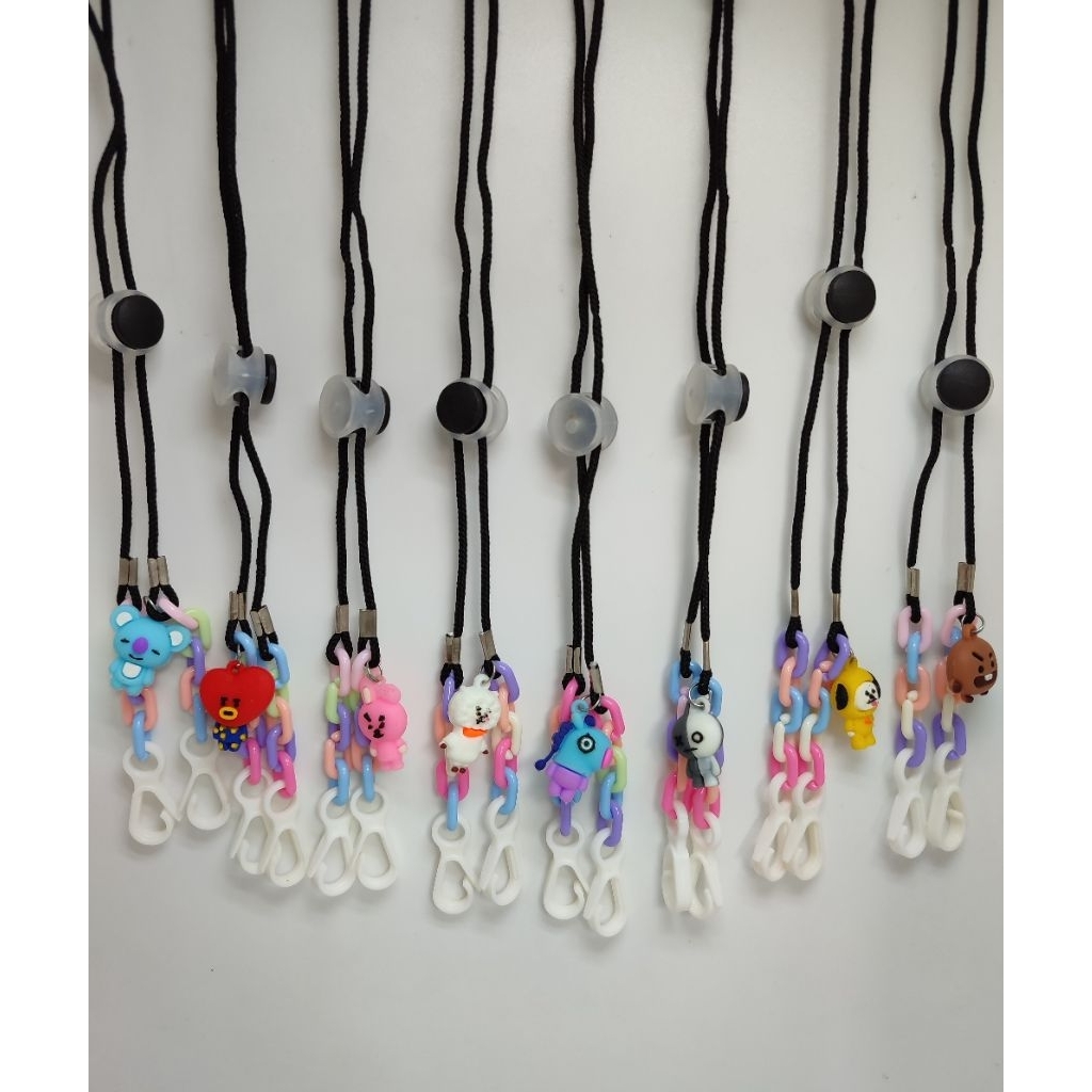 Kalung Masker Strap Masker Anak Karakter Charm BTS  Tali Masker Lanyard Starp Mask