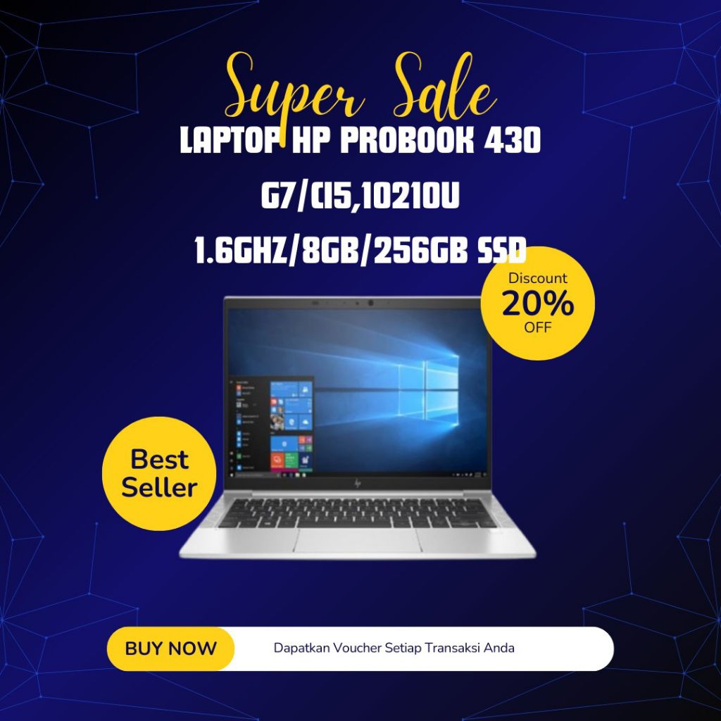 Laptop Hp Probook 430 G7 Ci5 10210U 1.6GHz Ram 8GB Ssd 256GB | 8Gb 512GB  Ssd, Ci7 10510U 1.8GHz Ram