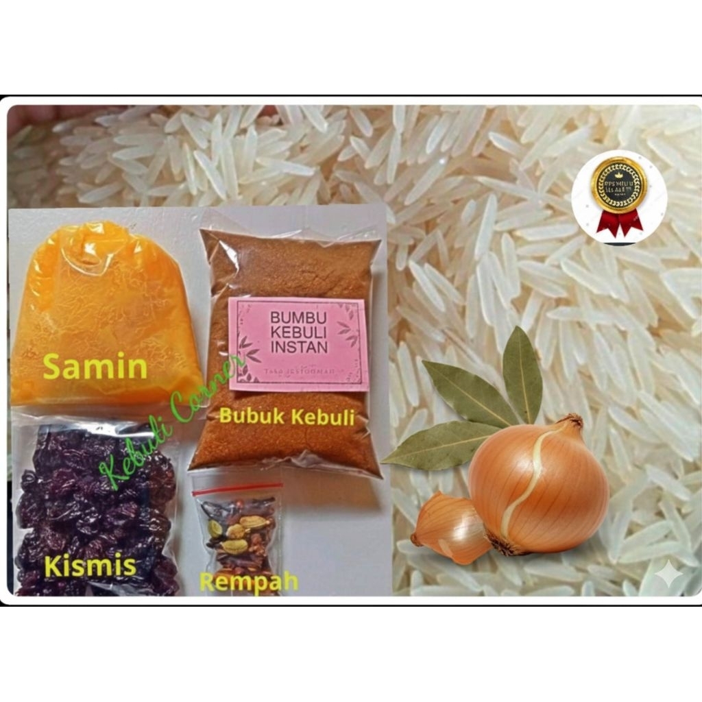 Paket Nasi Kebuli Komplit – Beras Basmati 1kg + Bumbu Kebuli Arab Premium