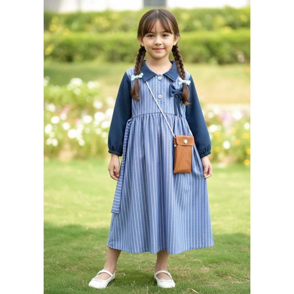 gamis Anak Perempuan Model Andini FREE Tas lucu 1-9 Tahun