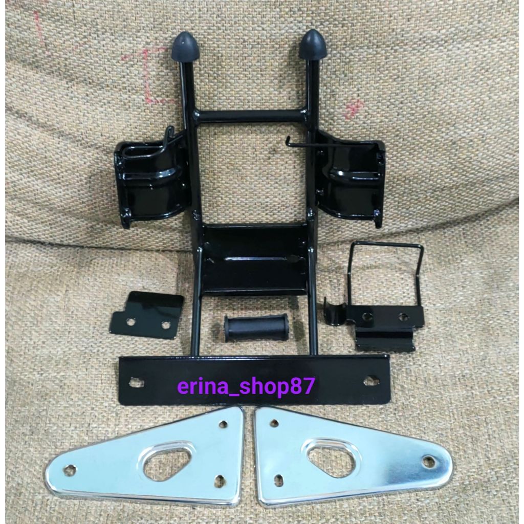 PROMO HARGA SPESIAL 1SET BREKET DUDUKAN LAMPU DEPAN + DUDUKAN TEMPAT PLAT NOMOR FULL BESI TEBAL MOTO