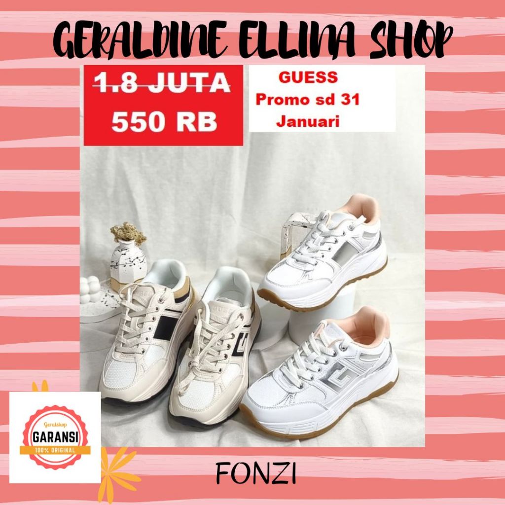 Sepatu sneakers Guess wanita 100% original SALE FONZI
