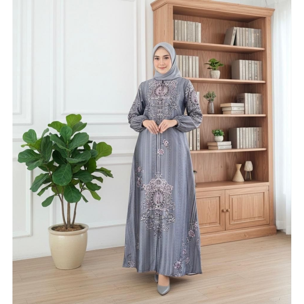Gamis Silk Premium Motif Terbaru Terlaris Mewah Halus