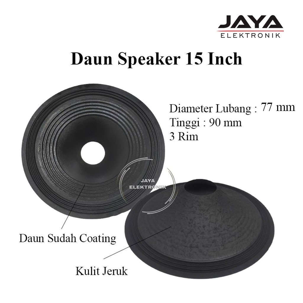 Daun Speaker 15 Inch RCF Diameter lubang 77 mm 3 Rim Coating Import