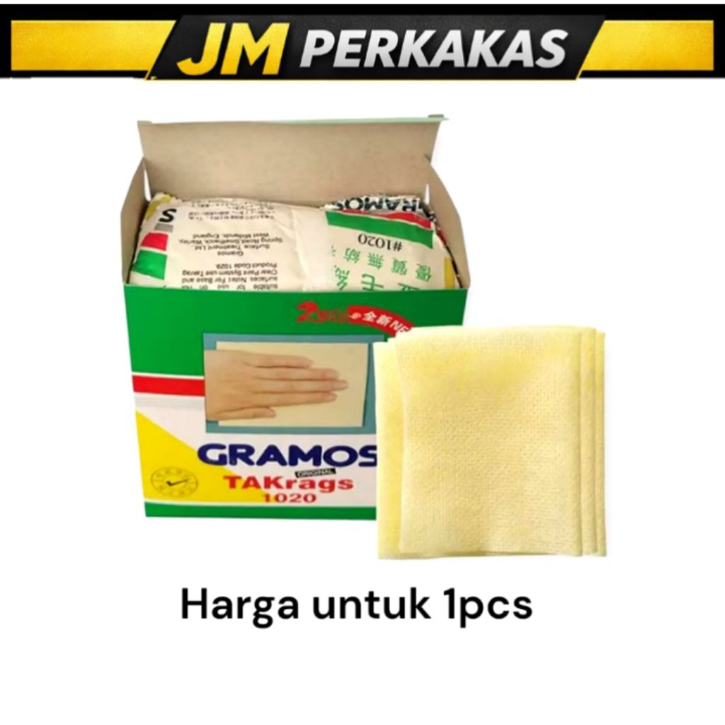 Tack Cloth Gramos TAKrags Original |35 x35 cm 1020 Asli - Kain Anti Debu untuk Finishing Cat | Harga