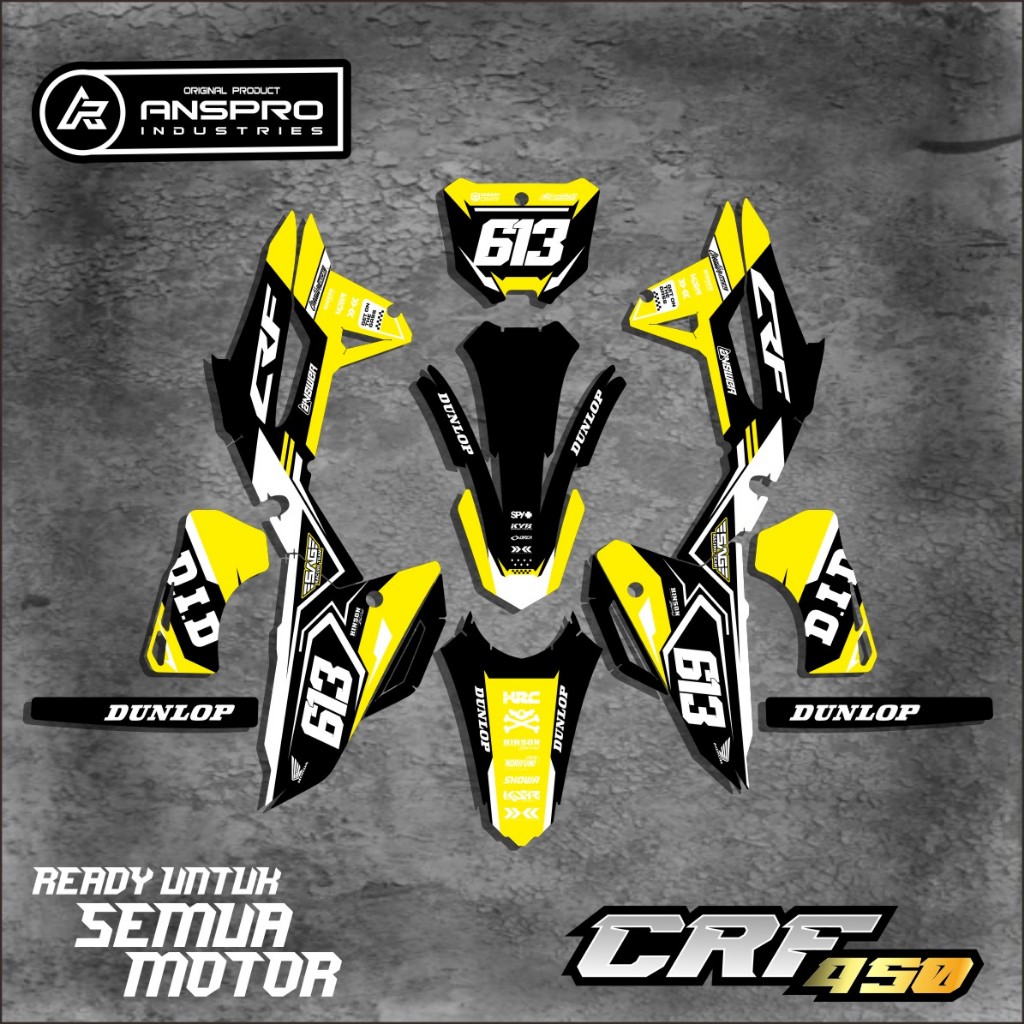 DECAL FULL BODY CRF 450 STIKER PELINDUNG BODY MOTOR CRF 450 FREE CUSTOM