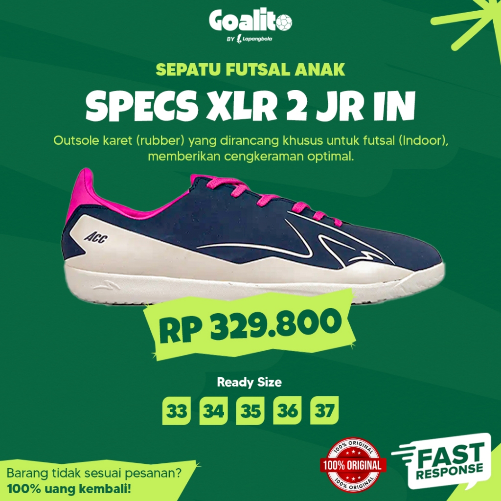 Sepatu Futsal Anak Specs XLR 2 JR IN Original | Sepatu Futsal Anak & Remaja