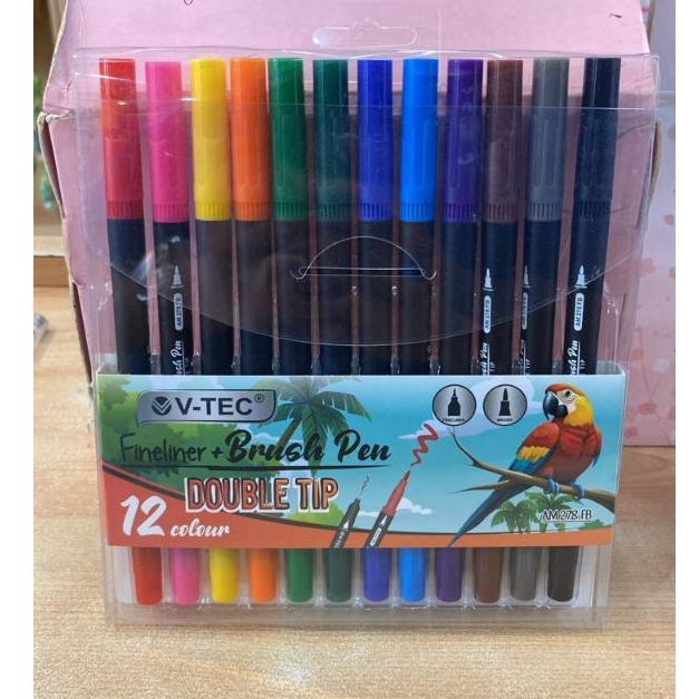 FINELINER+BRUSH PEN 12WARNA V-TEC