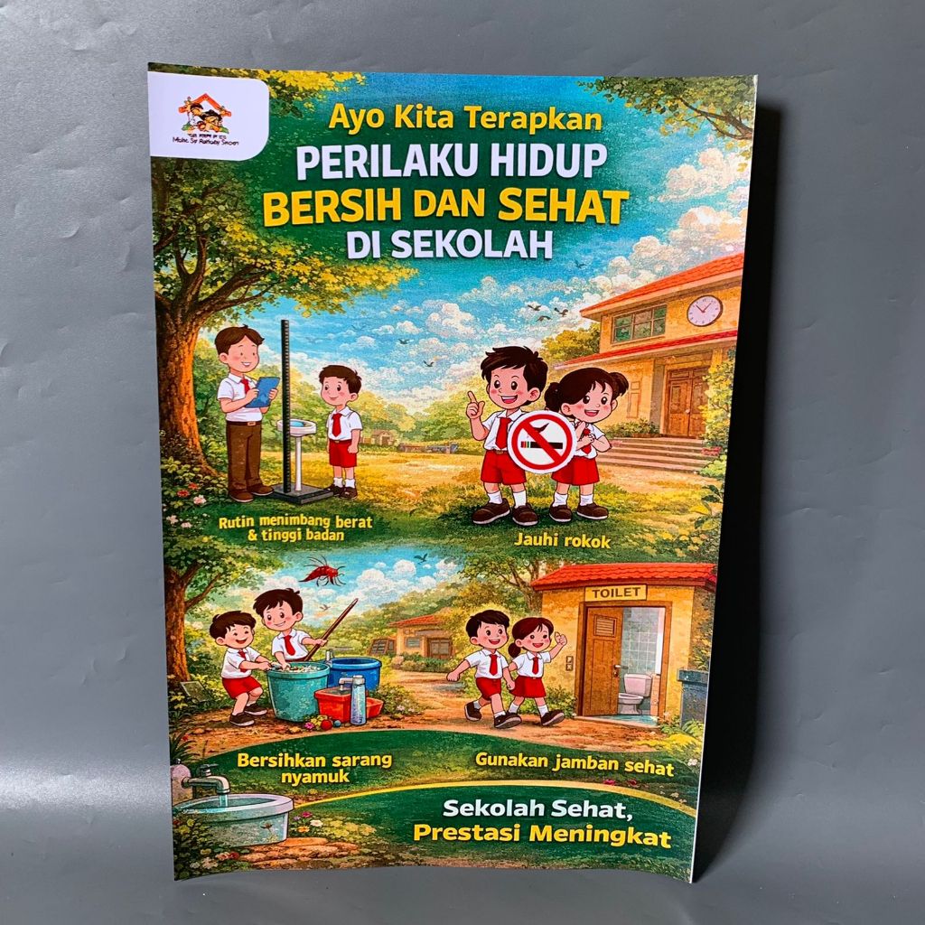 Poster PHBS Di Sekolah - Perilaku Hidup Bersih Dan sehat - Poster Sekolah - PHBS