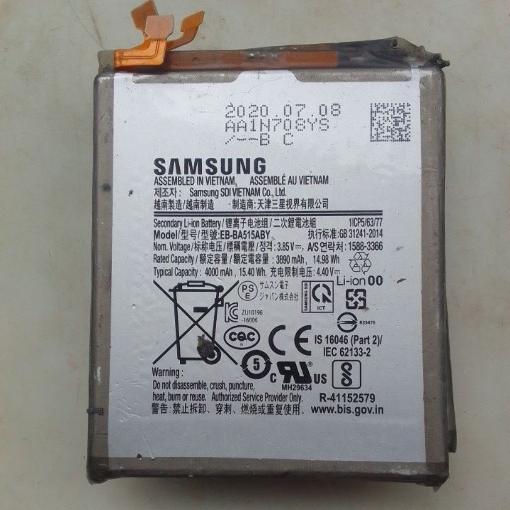 batre eb-ba515aby hp samsung galaxi a51 seken