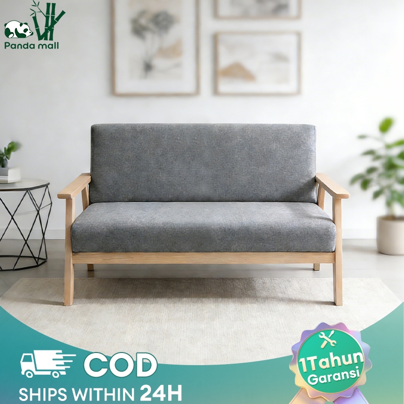 Kursi Ruang Tamu Sofa Santai Sofa bed 3/2/1 kursi kopi Sofa Santai Tempat tidur sofa kain abu-abu