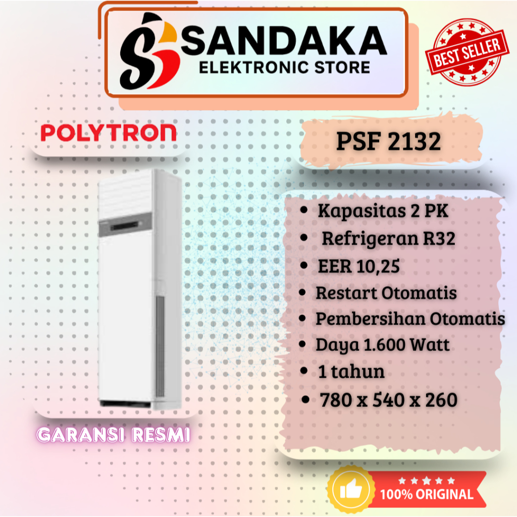 AC POLYTRON STANDING  2 PK PSF 2132 GARANSI RESMI
