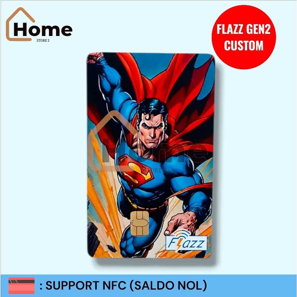 KARTU ETOLL FLAZZ BCA GEN 2 CUSTOM SUPPORT NFC - SUPERMAN ACTION