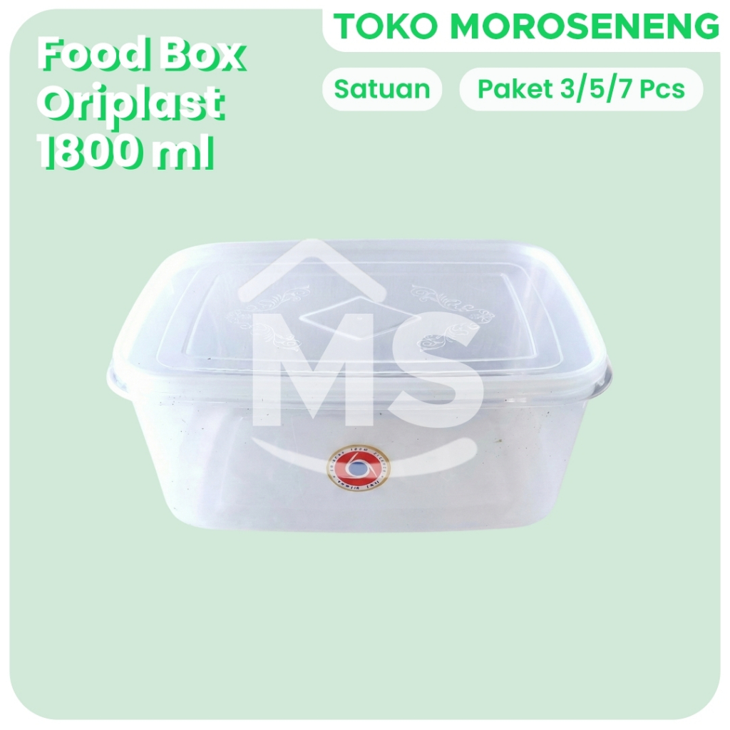 Tempat Penyimpanan Makanan Food Box Plastik Oriplast 1800 ml | Satuan | Paket 3/5/7 Pcs