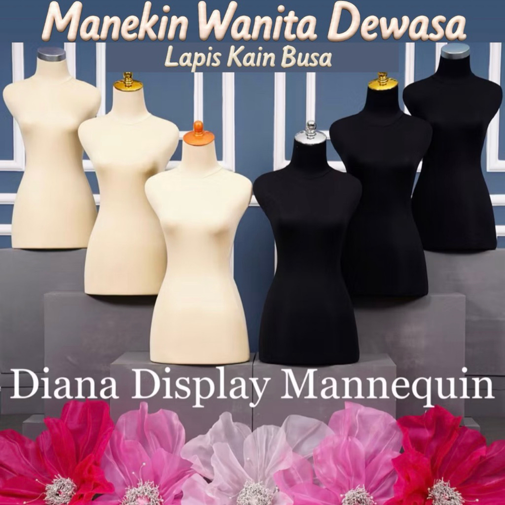 MANEKIN DM WANITA DEWASA PLASTIK LAPIS BAJU BUSA - PATUNG BAJU WANITA DEWASA - DRESS MAKING - KEBAYA
