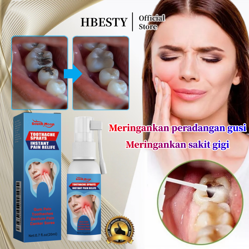 HBESTY Sakit gigi ampuh Toothache spray sakit gigi Semprotan sakit gigi Sakit gigi berlubang Semprot