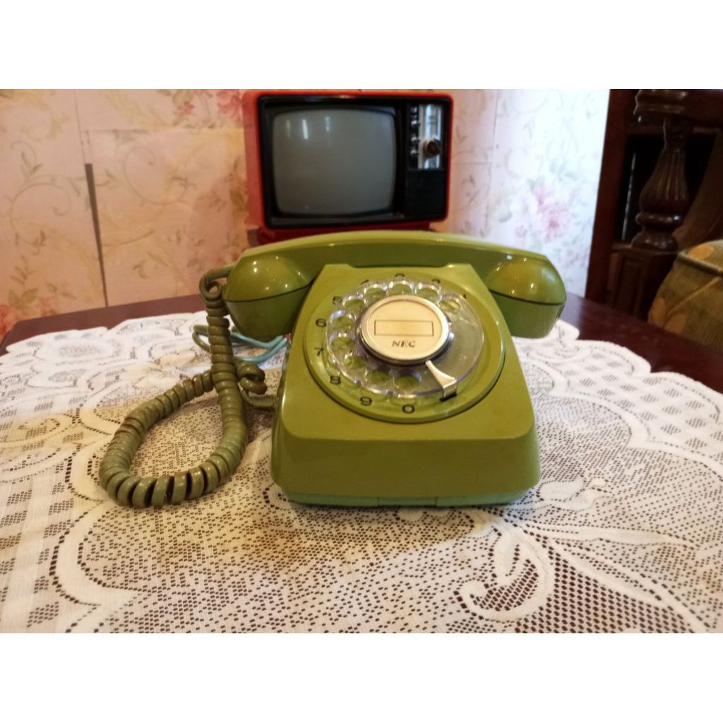 Pesawat Telepon Telpon Putar Kabel jadul antik vintage lawas Tua Kuno Retro Kondisi Fisik Mulus