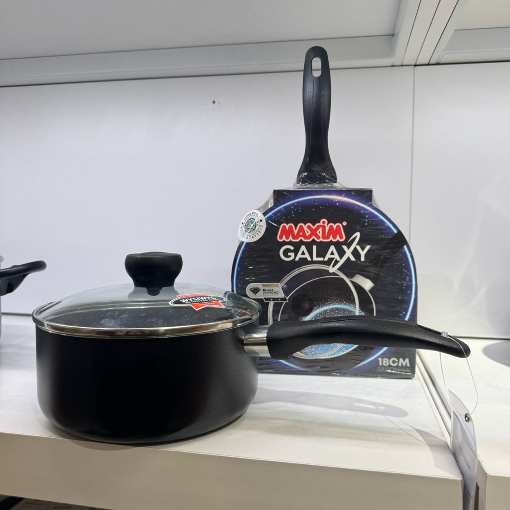 MAXIM Panci Saus Galaxy 18 cm Panci Saucepan Teflon Keramik Tutup Kaca