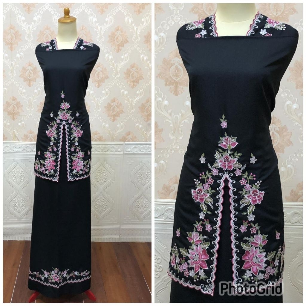 bahan/ bakal baju kurung bordir Bukittinggi/ bahan baju sulaman Bukittinggi