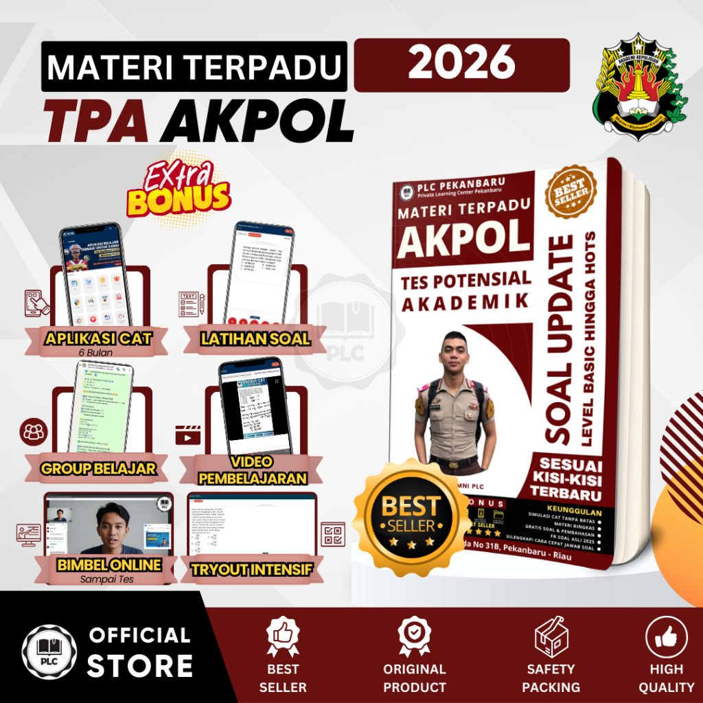 PLC - Buku Materi & Bank Soal HOTS TPA Persiapan Tes Masuk AKPOL 2026