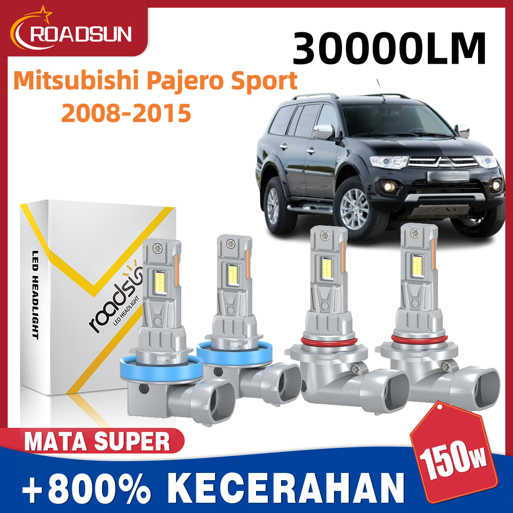 Cocok untuk Mitsubishi Pajero Sport 2008-2015 2Pcs Led Lampu Depan Mobil Bohlam Low Beam High Beam L