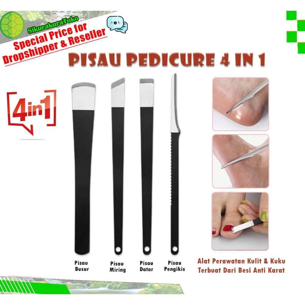 (SKR) 4 Set Pisau Pedicure Menicure Knife Tools Mini Kuku Cantengan Alat Perawatan Kaki