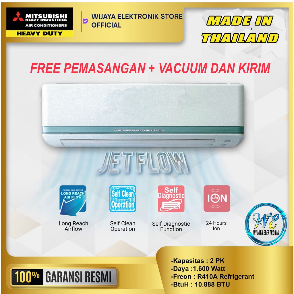 AC Mitsubishi SRK18CS-S + PASANG DAN ANTAR - Mitsubishi Split 2PK SRK18CSS Made In THAILAND