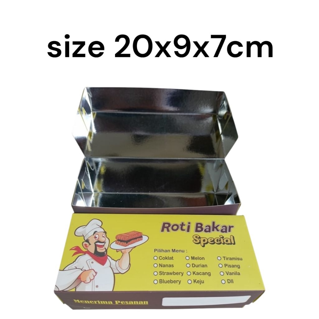 Dus Roti Bakar / Box Roti Bakar uk 20 x 9 x 7 CM Isi 50 pcs