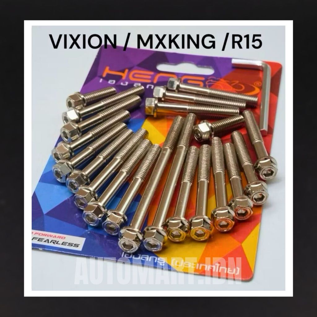 NEW PRODUK  Baut Blok Mesin 2 kunci Chrome Tiger Megapro Gl PRO CBR150