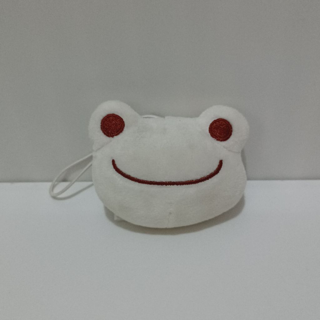 wts ganci bentuk kepala kodok katak pickles the frog plushie keychain preloved/gantungan kunci bonek