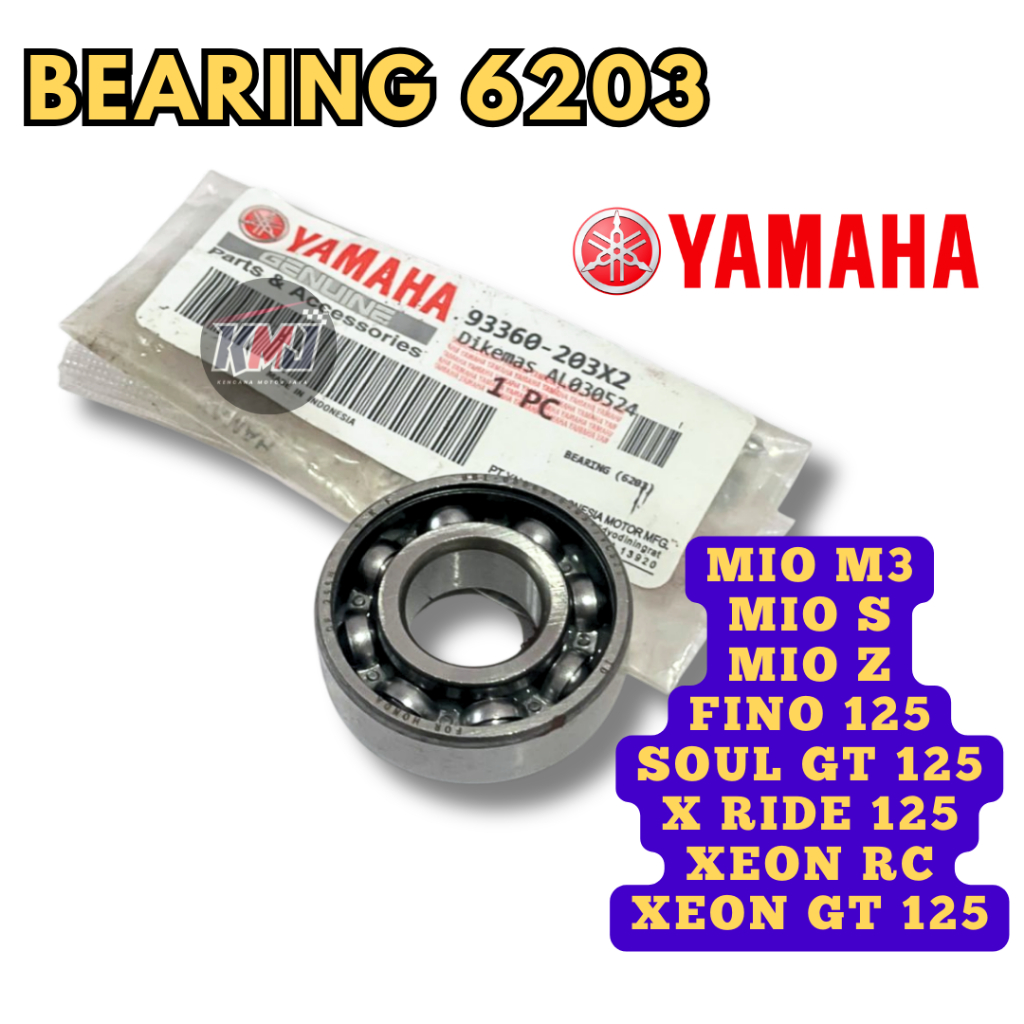 93360-203X2 Bearing Laher Yamaha Original 6203