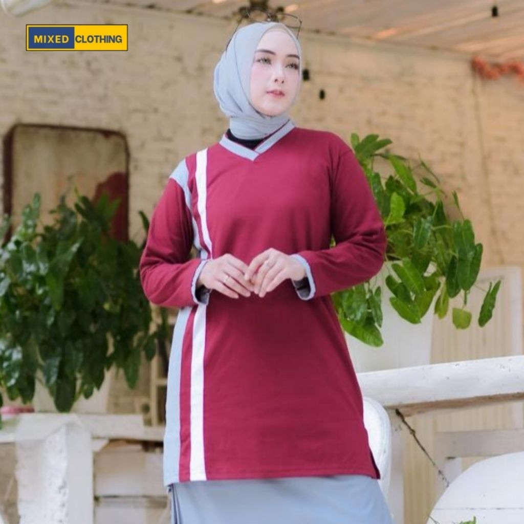 Atasan baju olahraga muslimah tunik wanita-baju kaos olahraga muslim-baju olahraga muslimah tunik wa