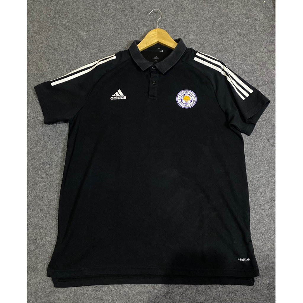 POLO SHIRT ADIDAS KOLABORASI “LEICESTER” WARNA HITAM