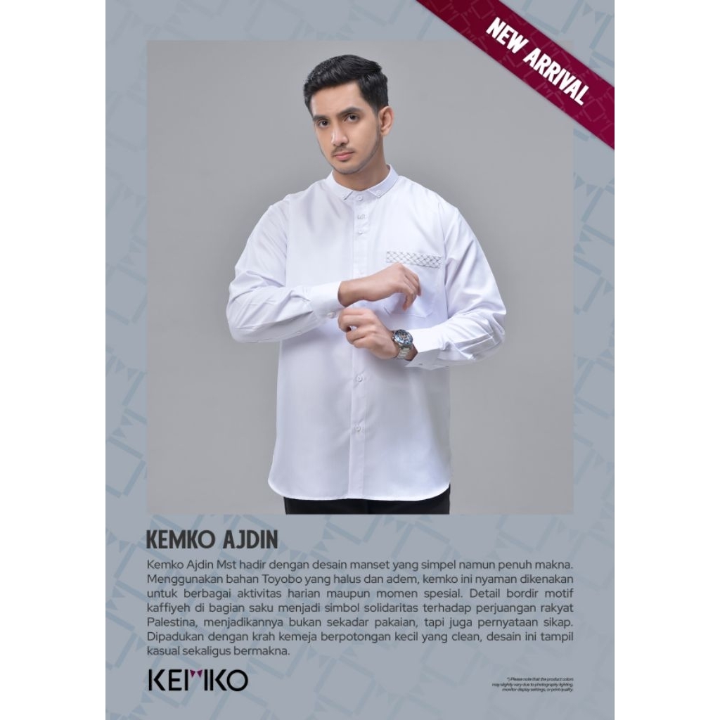 RABBANI 2026 _ KEMKO RABBANI AJDIN MST / KEMEJA KOKO RABBANI Putih / atasan pria lengan panjang